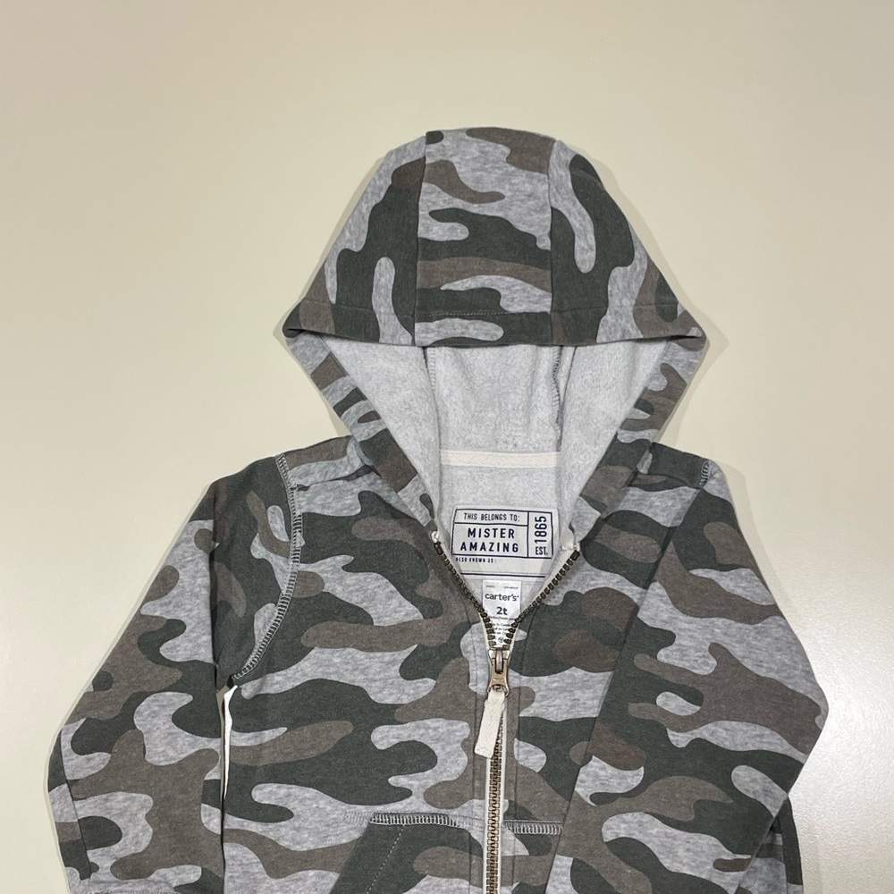 2T camo carters sweatshirt jacket